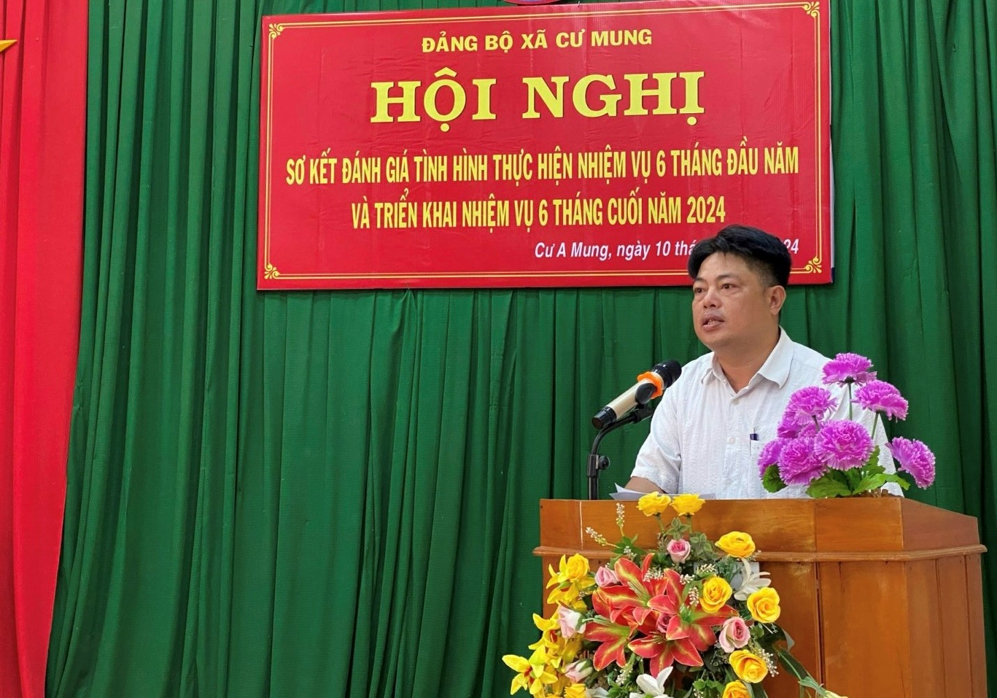 Đảng bộ xã Cư A Mung tổ chức hội nghị sơ kết đánh giá tình hình thực hiện nhiệm vụ 6 tháng đầu năm và triển khai nhiệm vụ 6 tháng cuối năm 2024